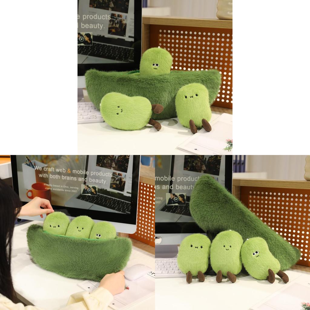 Bean Pod Plush Toy With Pp Cotton Soft Material For Kids And Collectors