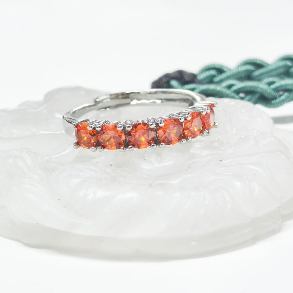 Gusen Colorful Zircon Inlaid Fashion Ring - Simple, Exquisite, Hot-Selling Style