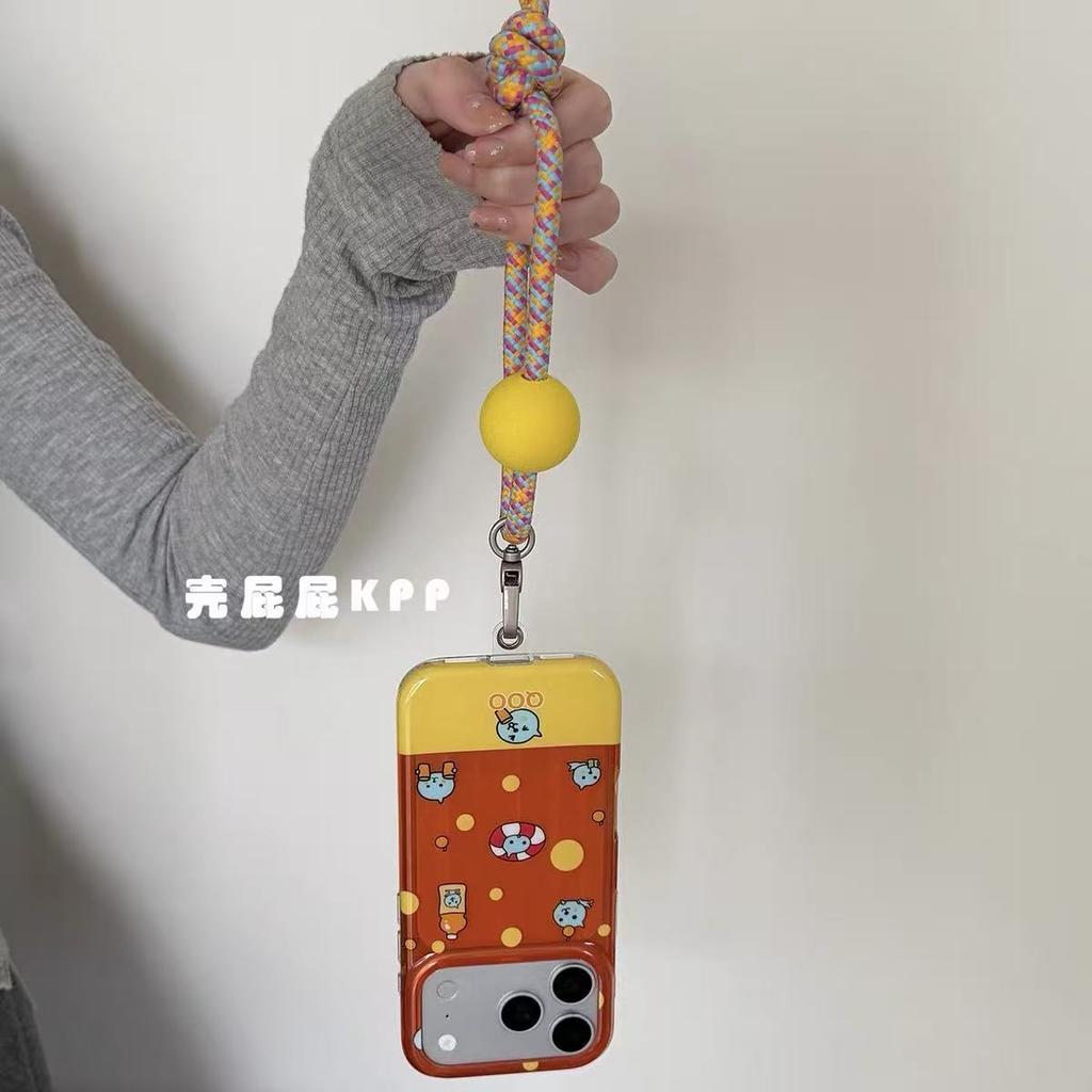 Summer orange soda ins15 for iPhone17promax Apple 16pro mobile phone case 15pro lanyard