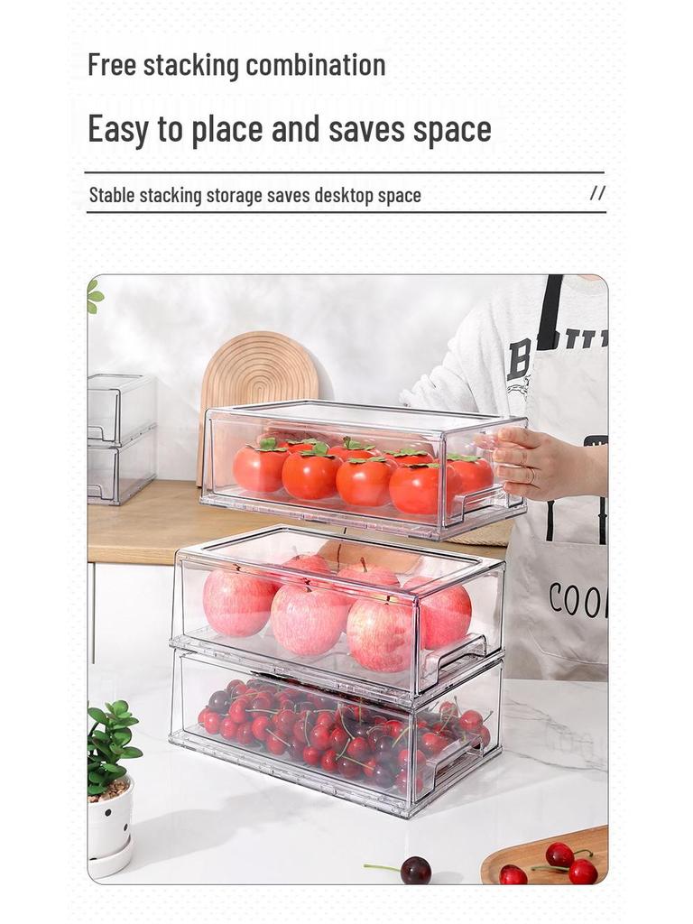 Clear Multilayer Refrigerator Organizer Box for Food, Fruit, Eggs, and Dumplings