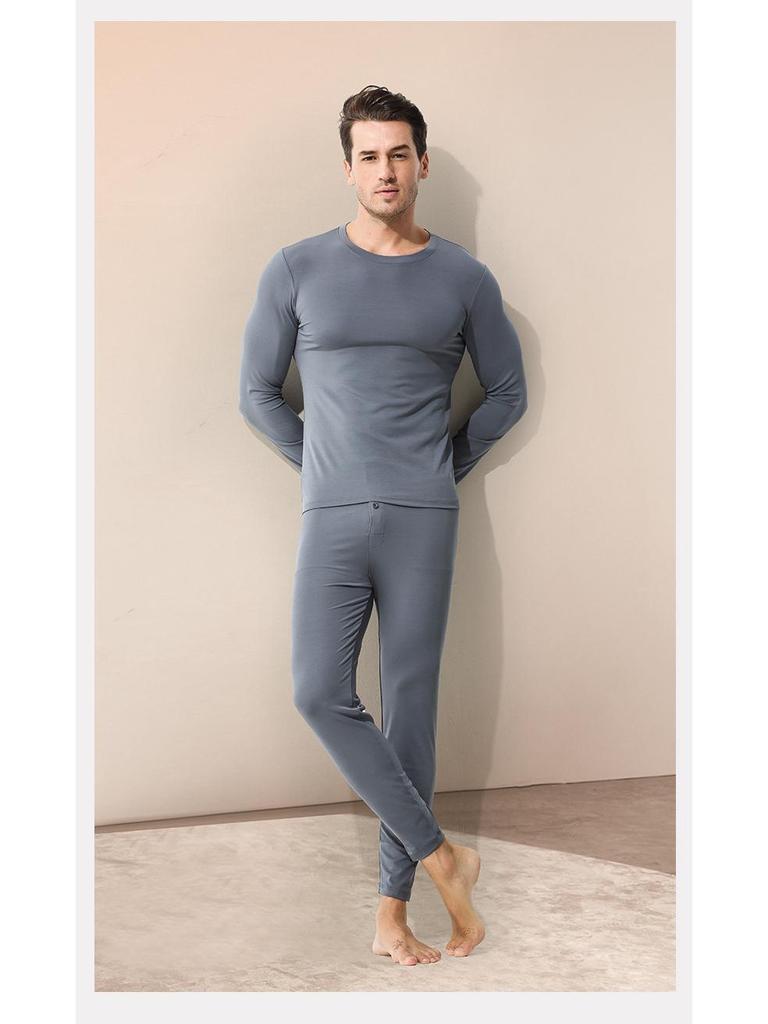 Luxury Lenzing Modal Men's Thermal Underwear Set - 80-count, Thin, Perfect for Spring, Autumn, and Winter.