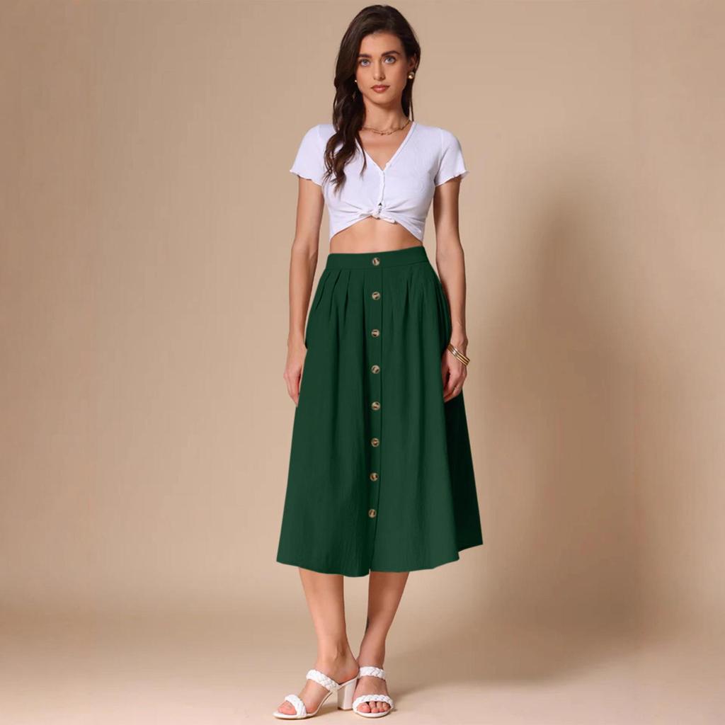 High-Waisted Versatile Summer Long Skirt – Casual and Elegant