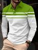 New classic striped printed polo shirt for men, long-sleeved, autumn casual and comfortable, suitable for button polo shirt, str