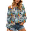Women's Christmas Long Sleeve Top, Casual Loose Fit Comfortable Holiday Shirt