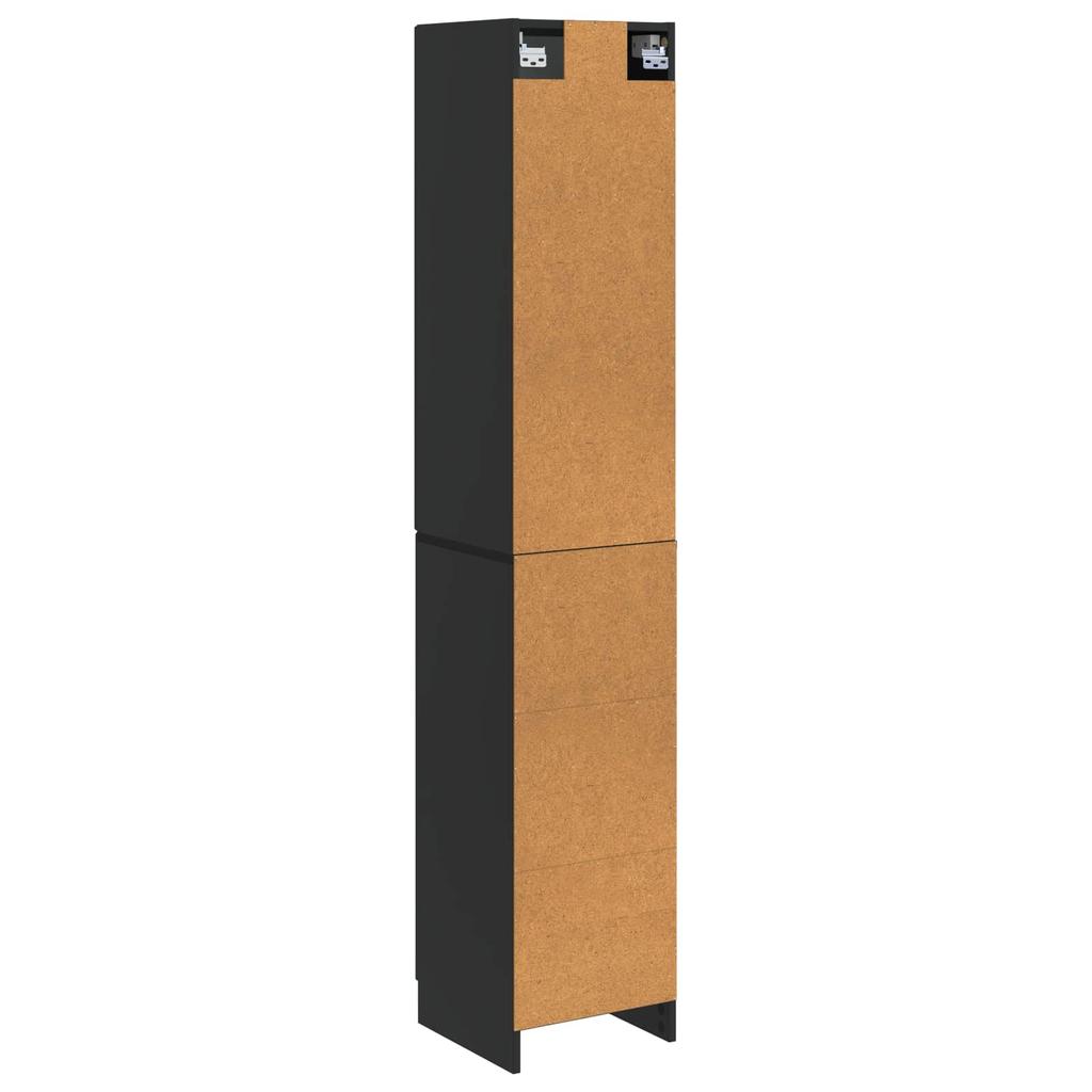 2 Piece Cabinet Set Black 33 x 34.5 x 87 cm Particleboard