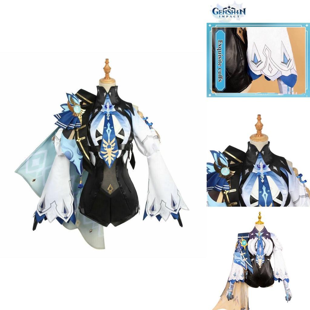 Exquisite Genshin Impact Eula Cosplay Costume Pu Bodysuit Set For Halloween And Christmas