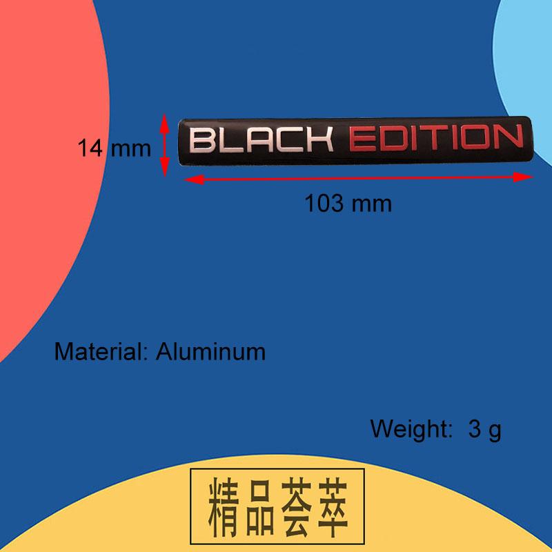 Aluminum Black Edition Car Trunk Decal Sticker Badge Emblem For Laptop Wall Dashboard Motorcycle Decals Car Tuning Decoration