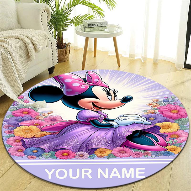 Personalized M-Minnie Round Chair Office Rug - Perfect for Mat, Office Chair & More - Ideal Gift for Birthdays and Holidays
