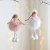 Christmas Angel Doll Pendant with Long Pigtail Design Health Happiness Blessings Decorative Hanging Ornament