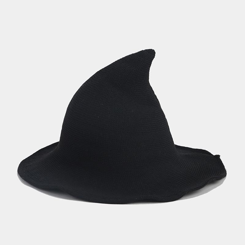 Wizard Hat Female Tide Halloween Decoration Pointed Hat Solid Color Casual Breathable Sun Hat Sun Hat