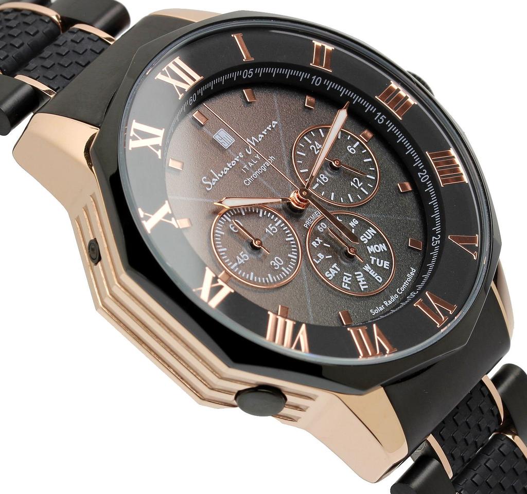 Salvatore Marra Solar Chronograph Watch Men's Radio-Controlled