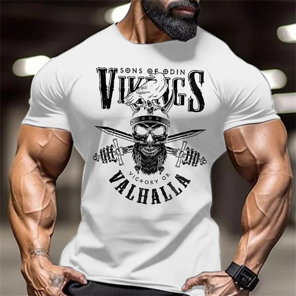 Kafatası Silah Baskılı T-Shirt erkek Retro Büyük Boy T-Shirt Rahat Gevşek Adam streetwear üstleri Yuvarlak Boyun Kazak Tees Gömlek