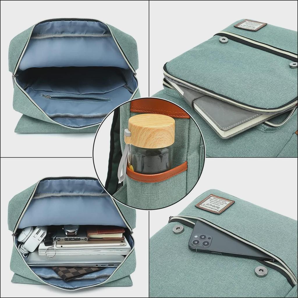 Retro Canvas USB Backpack: Unisex, Large Outdoor Travel Bag