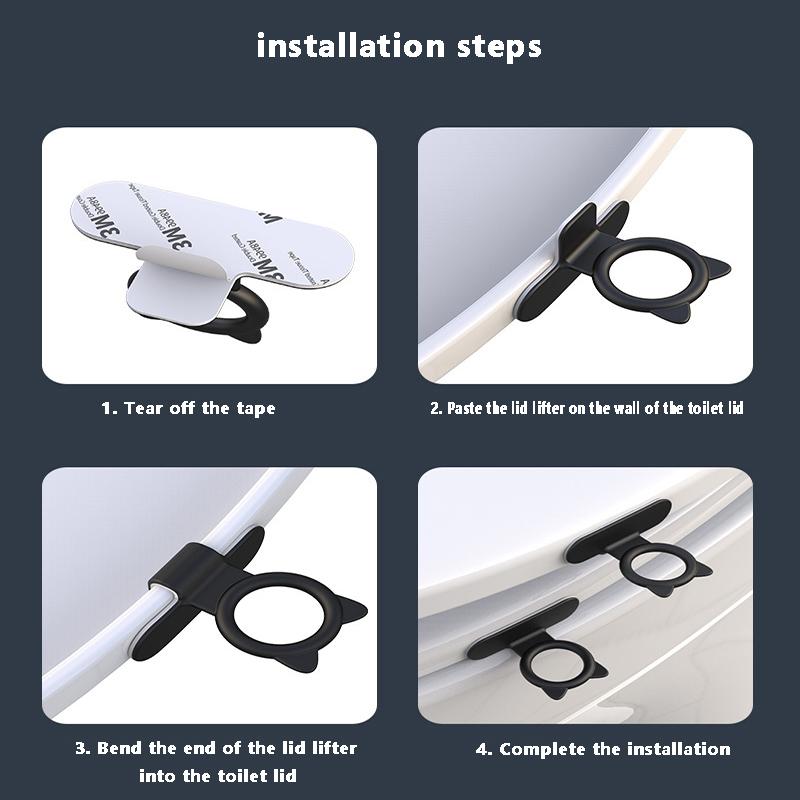 Toilettensitzheber, multifunktionaler, selbstklebender Schranktürgriff aus Silikon, vermeiden Sie das Berühren des Toilettendeckelgriffs, WC-Zubehör