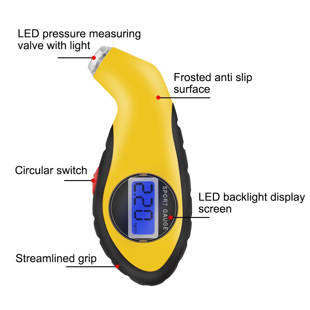 

Test For Auto Car Motorcycle Tyre Pressure Gauge Meter Car Tire Manometer Barometers Tester Diagnostic Tools Electronic Digital