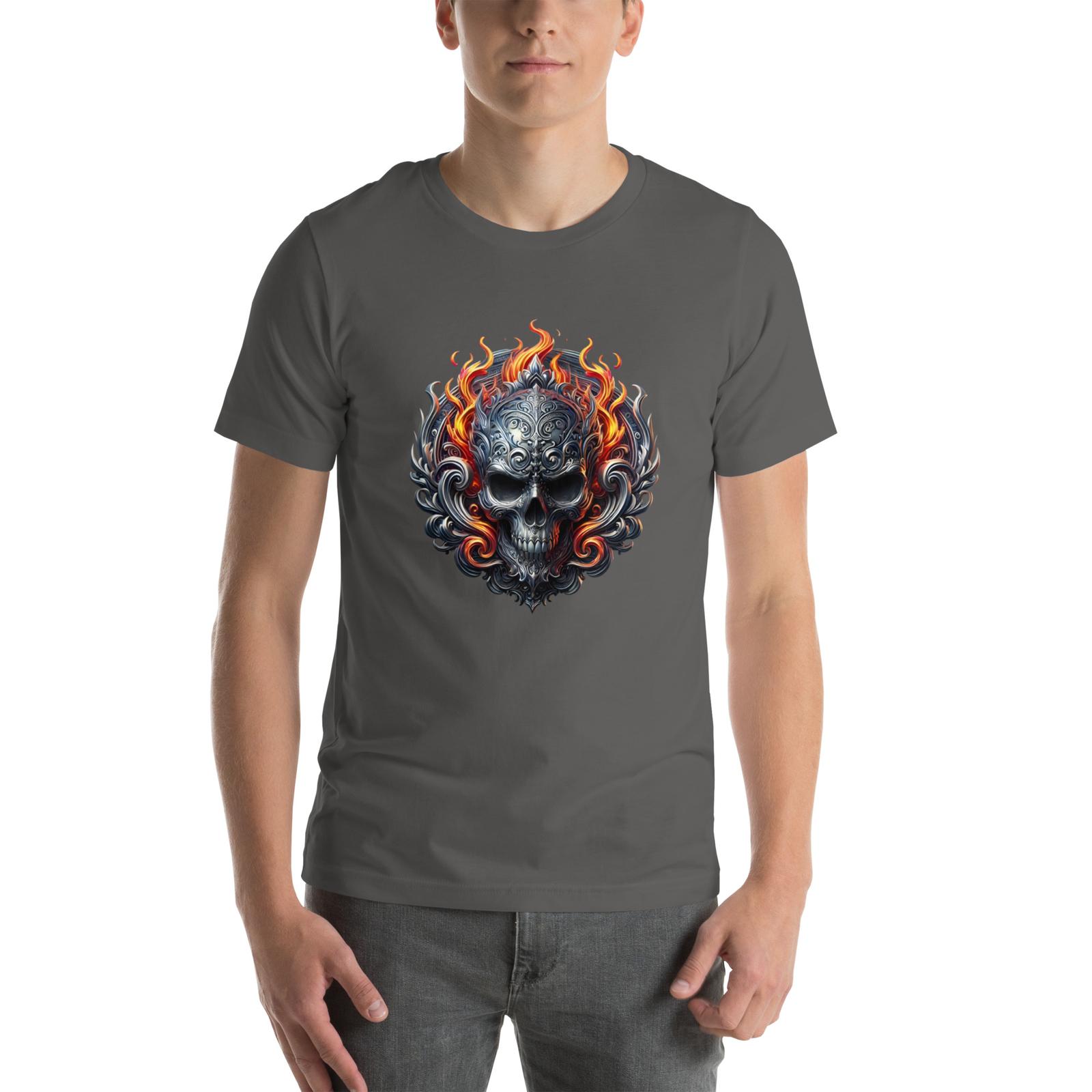 T-shirt Crane Viking avec Ailes de Dragon et Flammes - Design Exclusif S разноцветный