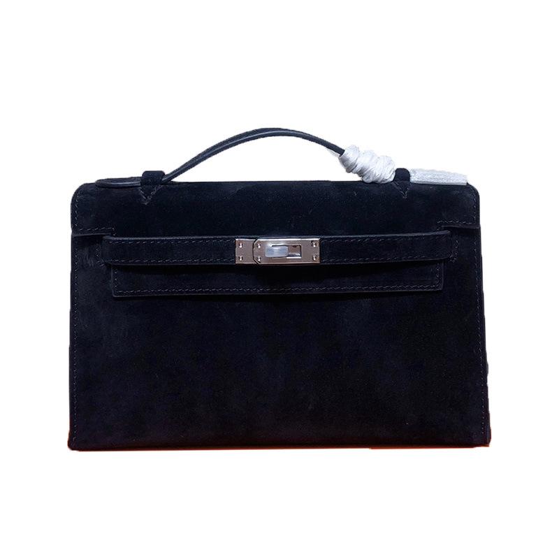 Bolso nuevo de piel de vaca mate para otoño e invierno, bolso de mano de cuero genuino de primera generación, bolso de hombro cruzado texturizado