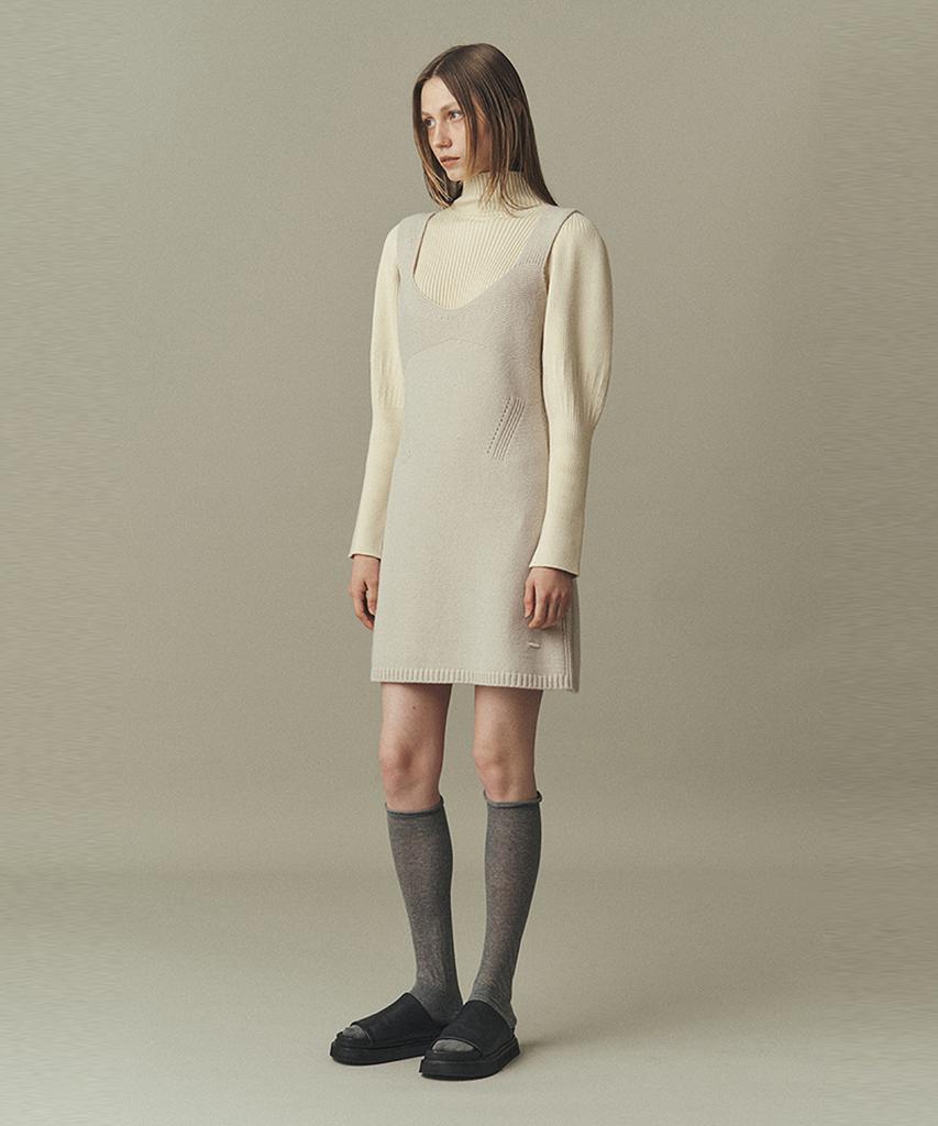 Awi Wool Blend Knit Dress_Light Gray