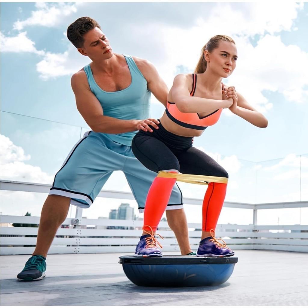 Haushalts Gleichgewichtstraining Übungsball Rutschfester Bosu Ball Fitness Verdickt Explosionsgeschützt Halber Yoga Ball Trainer