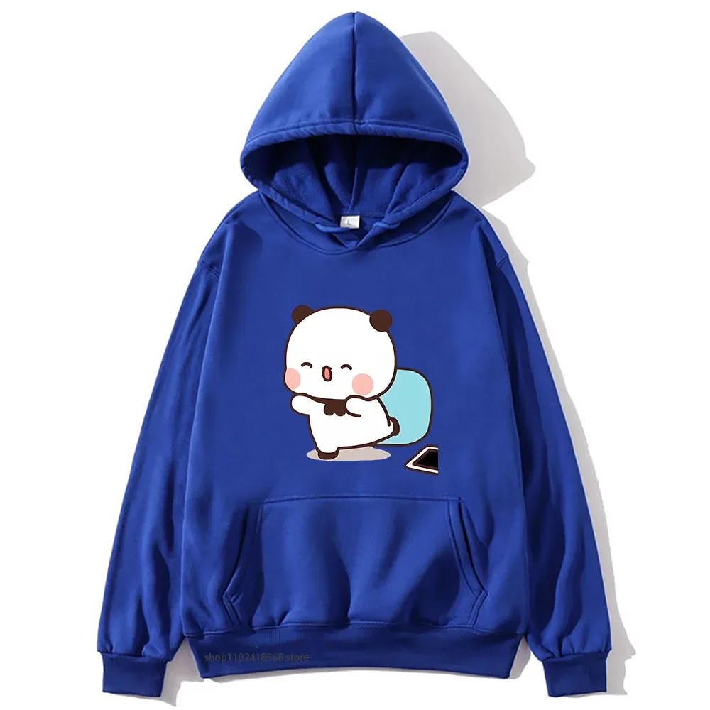 Cute Dudu Is Welcome Home Bubu Hoodies for Women Cute Panda Bears Sweatshirts Couple Clothes Men Kawaii Girls Pullover