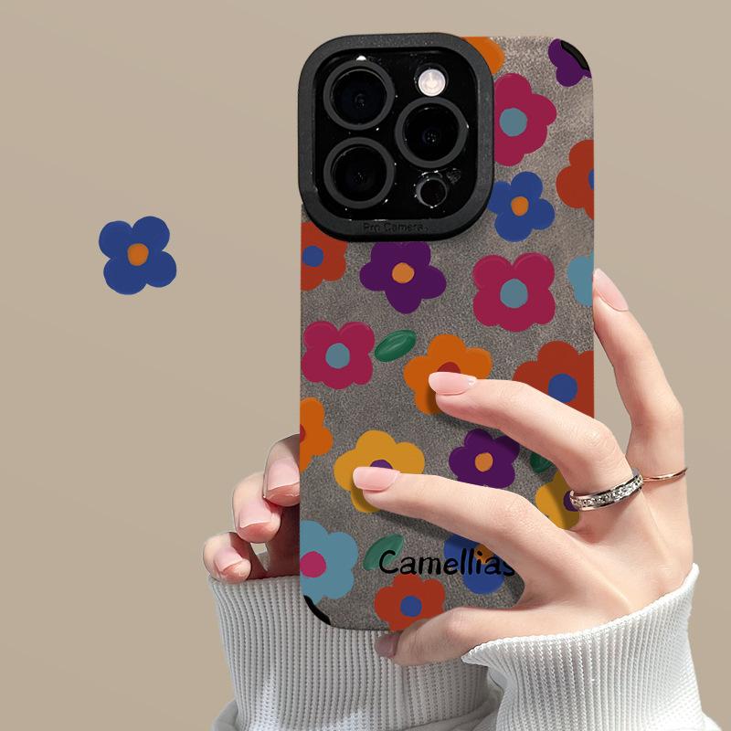 

Красочный браслет с цветами подходит для чехлов для телефонов Apple 16pro, с 15 замшей, 14 матовым силиконом, 13 тонкими отверстиями и 12/11 Honor 90