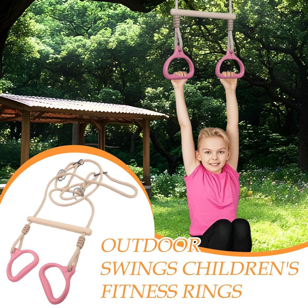 Swing Set Trapeze Bars Playground Equipment Rings Bar Ergonomic Sensory Rings Game for Children Kids Adults Indoor Playtime