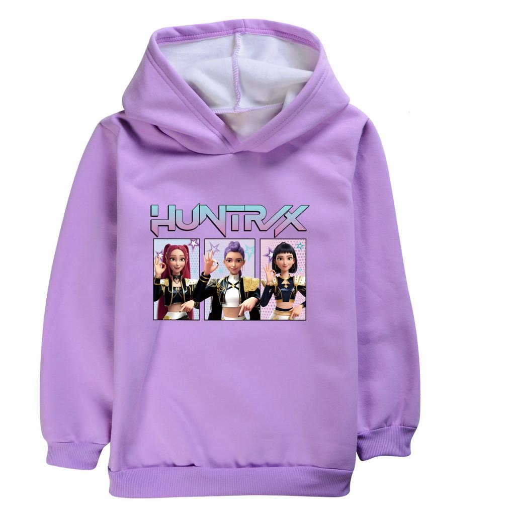 5233 Kids Girls Kpop Rumi Zoey Mira 67 Six Seven Print Casual Long Sleeves Velvet Warm Winter Hoodie