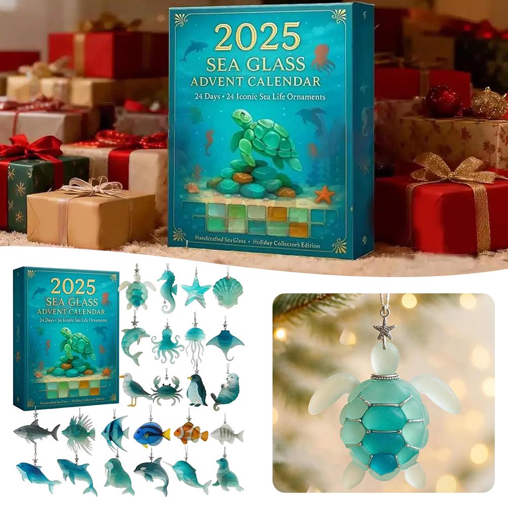 

Unique Xmas Countdown Calendar Sea Glass Style Decor Collectible Ocean-Style Flat Ornaments For Fireplace Mantel Display China Mainland
