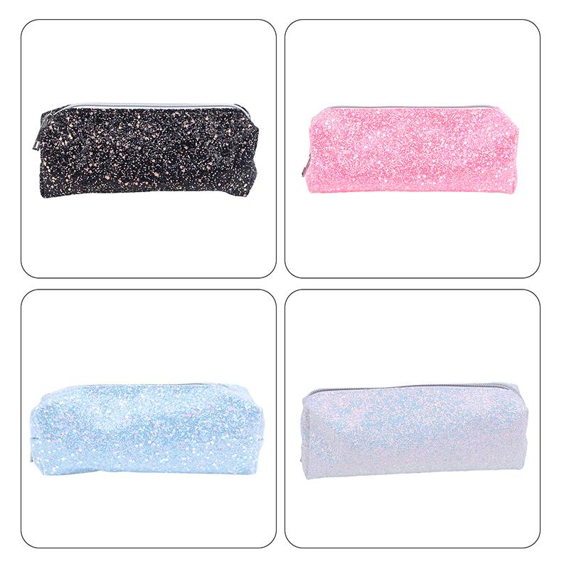 New Kawaii Glitter Pencil Case Pencil Box Pencilcase Pencil Pouch Pencil Bag Stationery Supplies Sequin Makeup Bag Cosmetic Bag