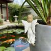 Classical Angel Girl Decor Vintage Statue, Planter Climber Cute Indoor Plant Pot Accents Resin Figurine for Flower Edge Hanging