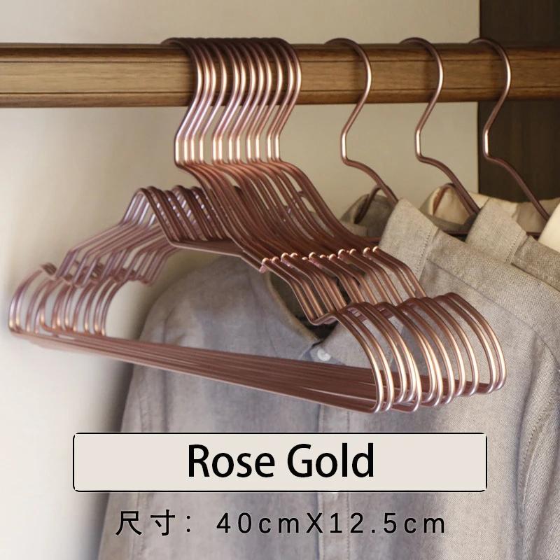 Gold Aluminum Alloy Hanger Clothes,Small Neckline Racks for Storage Skirts Coats,Save Space Metal Closet Organizer,10/20Pcs