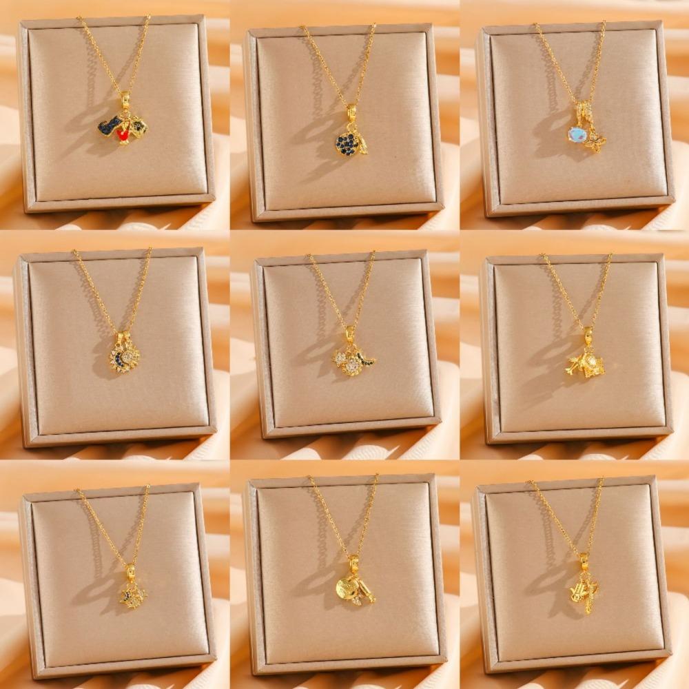 Fashion Titanium Steel Necklace Pendant Simple Elegant Unisex Chain Jewelry Accessories for Women Men