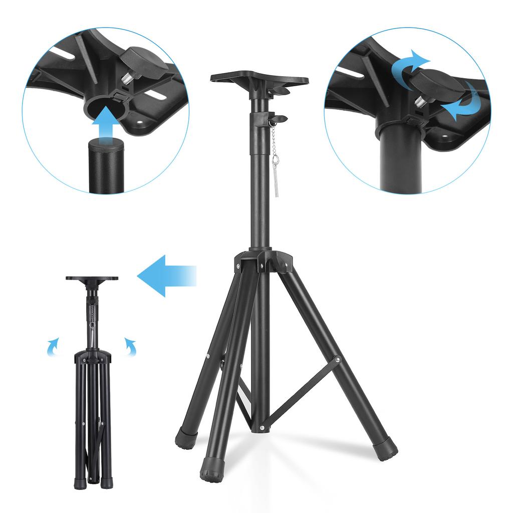 PA Speaker Stand Adjustable Height 28" To 55" / 35" To 67" DJ Tripod Stand with Mounting Bracket Universal Tripod Speaker Stands
