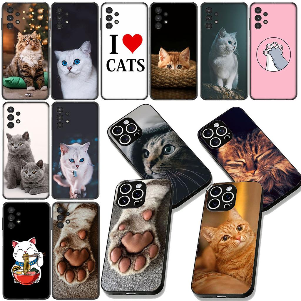 Kitten Cat Meow Blue Green Eyes Phone Cover for OPPO A40 A60 A80 A38 A18 A17 A16 A78 A79 A54 A25 A57 4G 5G Protective Case