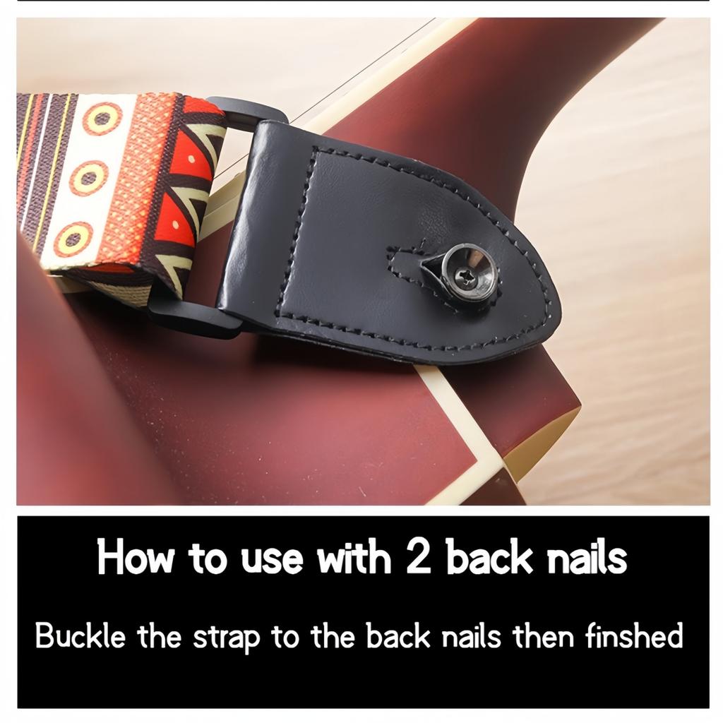1pc Extra Wide Acoustic Guitar Strap, Leather Belt Adjustable Shoulder Strap with Artistic Print for Guitar & Bass