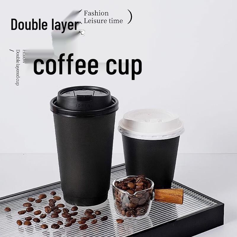 Homeglen Einweg-Doppelschicht-Kaffeebecher mit Deckeln