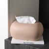 Ceramic Cream Tissue Box: Modern Light Luxury Ornament for Living Room, Coffee Table, or Dining Table Decor.