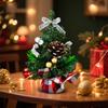 20CM Bottom Covered Desktop Christmas Tree Red And Black Checkered Scottish Indoor Christmas Bow Decoration