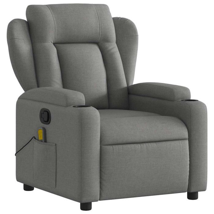 VidaXL Reclining Massage Armchair Dark Grey Fabric 372416
