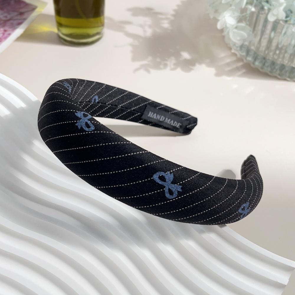 New Floral Bowknot Hairbands for Women Girls Korean Hair Accessories Sponge Soft Sweat Flower Bows Wide Hoop Headband Bandana