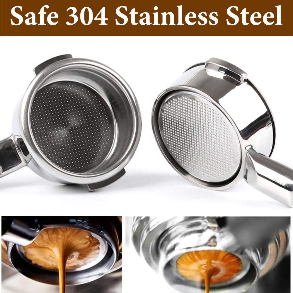 Bottomless Stainless Steel Coffee Handle W/ Wood Grip for Breville 9 Set + Multifunctional Extraction Mirror, Barista Parts - YJKJ-yg126