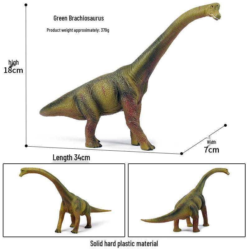 Children s Jurassic Dinosaur Model Set: Solid Plastic Brachiosaurus, Parasaurolophus, Stegosaurus Herbivore Toys