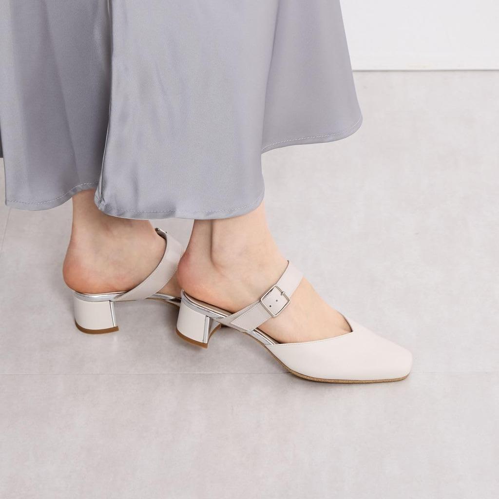 HIMIKO / Himiko / Square Toe Belt Mule / 651510 Ivory 245