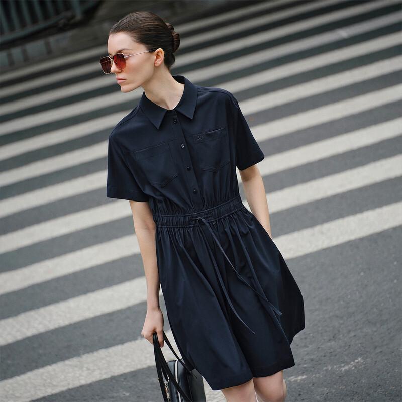 Giovanni Valentino Women s Summer Lapel Shirt A-Line Dress XL