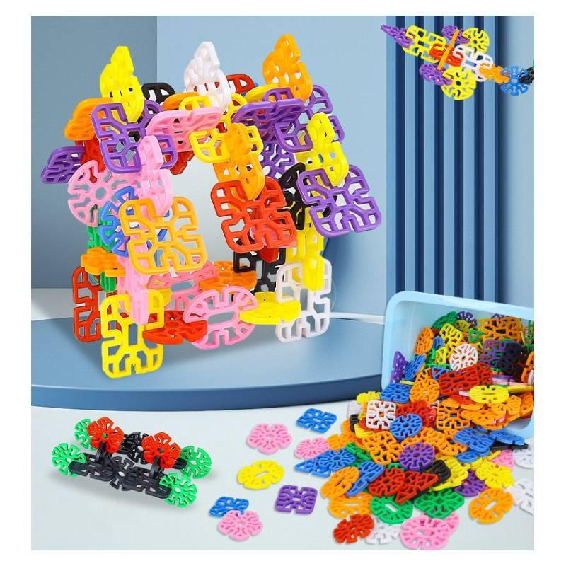 Kids Snowflake Geometric Construction Blocks For Learning Handeye Coordination