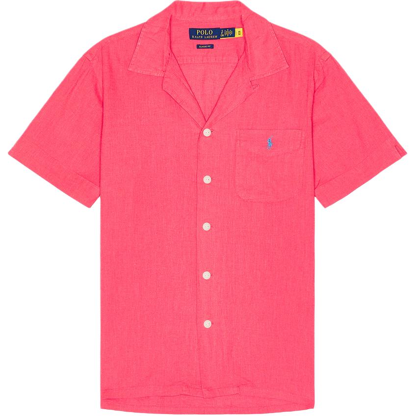 

Polo Ralph Lauren Однотонная однобортная рубашка с коротким рукавом для мужчин светло-красная 710965795-002 XL