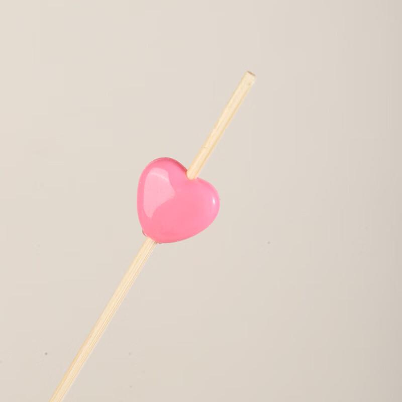 ZISIZ Candy Heart Plastic Fruit Picks