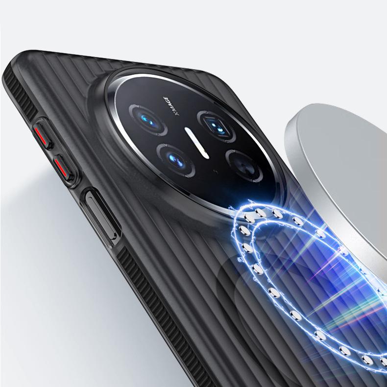 Compatible with Huawei mate80Pro phone case, corrugated grating magnetic non-slip mate70Pro shockproof protective case
