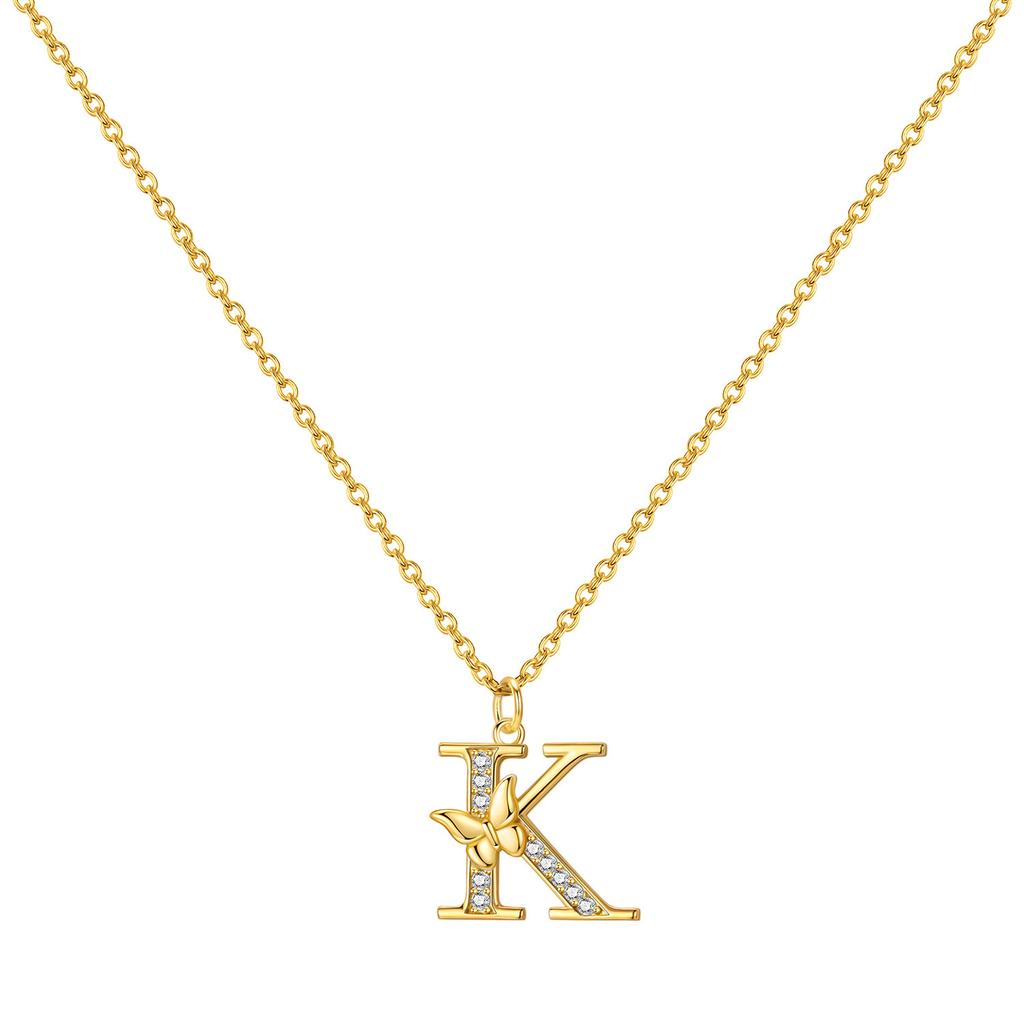 Orstarry 925 Silver Golden A-Z Lucky Letters Necklace Pendant Necklace for Women Birthday Gifts Fashion Fine Jewelry