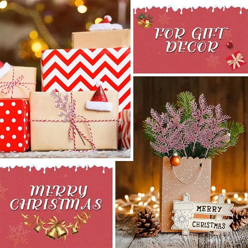 5Pcs Christmas Decoration Glitter Berrie Artificial Flower Bouquet Christmas Tree Ornaments for Home New Year 2025 Navidad Decor